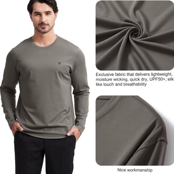 NEW MAELREG Men’s Small Moisture-Wicking T-Shirt | Lightweight LS Active Tee - Picture 5 of 8